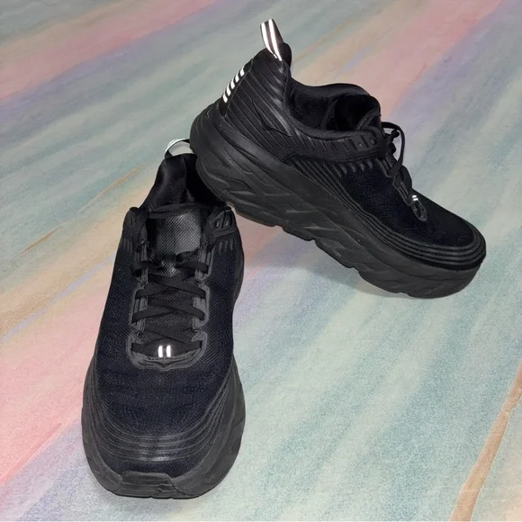 Hoka Bondi 6 Wide black running shoes athletic women’s size 11 D - Picture 4 of 7